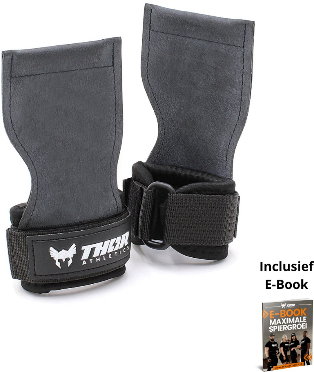 Thor Athletics Lifting Grips – Power Grips voor Krachttraining en Fitness - Maximale Grip & Polsondersteuning - Inclusief E-Book - One Size - Hook Grips - Deadliften, Bodybuilding, Powerlifting