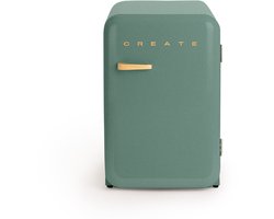 CREATE - Koelkast in retrostijl - Sage - Handvat Hout - FRIDGE RETRO 107L