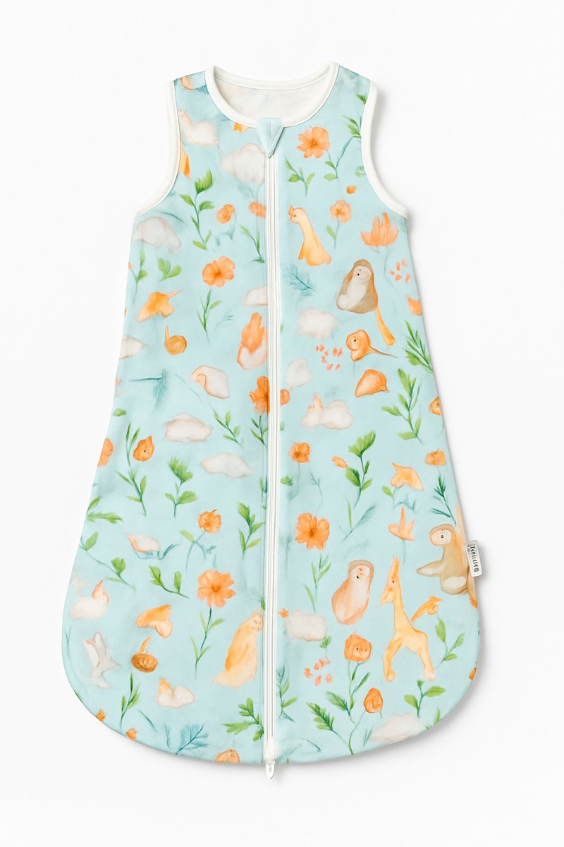 AliRose Hydrofiele Baby Slaapzak – 70% Bamboe / 30% Katoen – Hydrofiel, Ademend & Ultra Zacht – Dieren Bos Design – Voor De Kleine Dromer – 0-24 Maanden