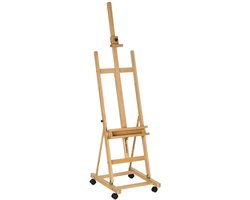 Schildersezels - Houten Ezel - Kunstenaarsezel - 178-238cm Hoog- met 4 Wielen - Atelier-ezel - voor Schilderen, Schetsen, Bruiloften, Tentoonstellingen - Premium Kwaliteit - Extreem Stabiel