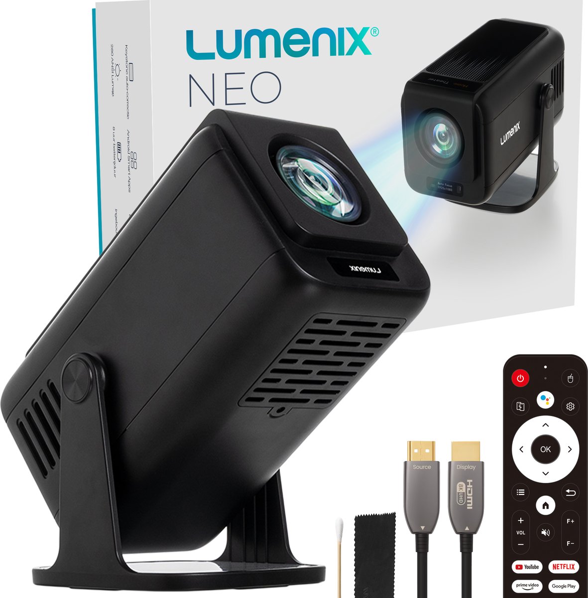 Lumenix AIR – Full HD 1080p Draagbare Smart Beamer Lumenix AIR – Full HD 1080p Draagbare Smart Beamer