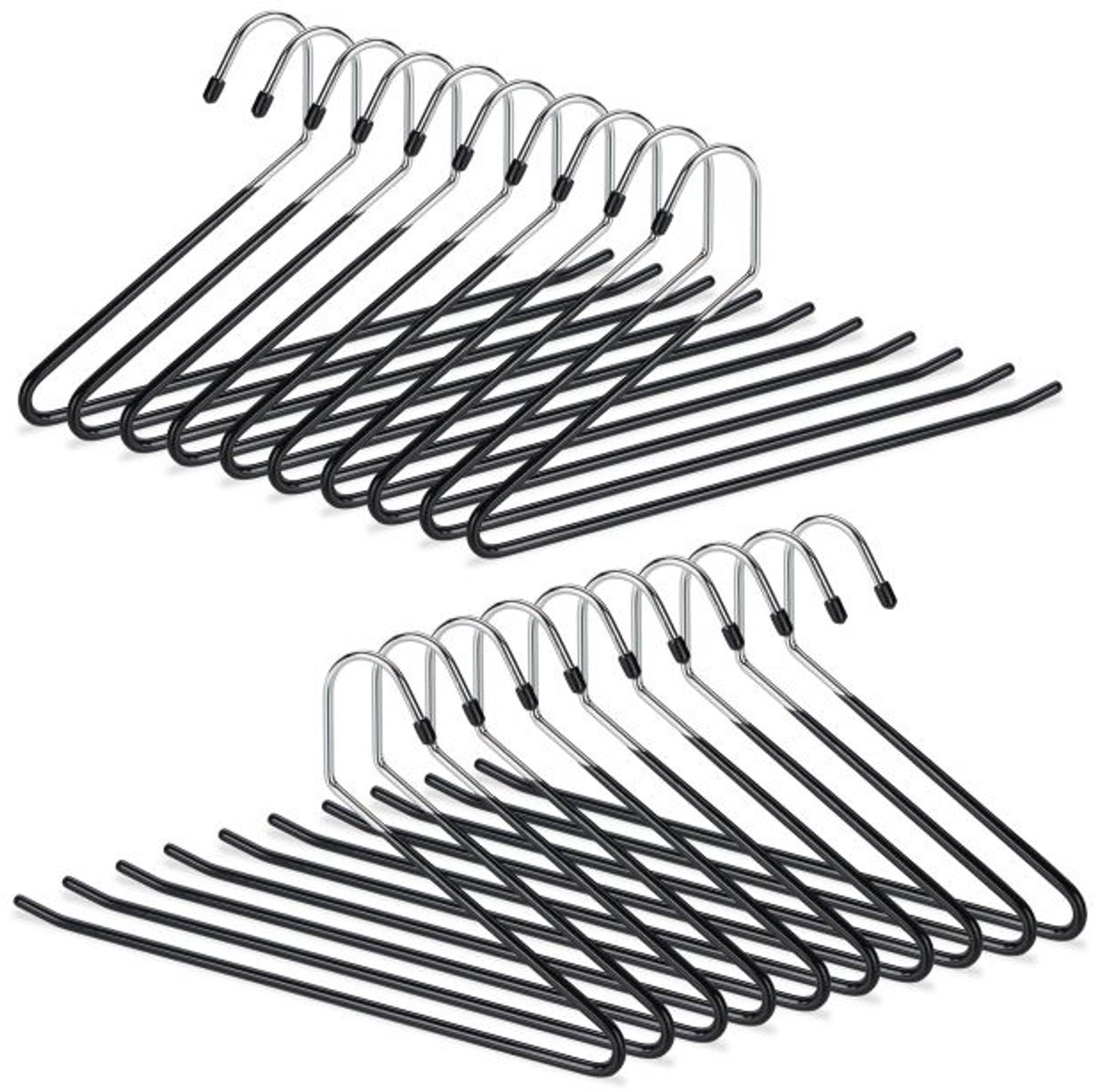 Doodadeals® Broekhanger Ruimtebesparend - Antislip - Metaal - 18 cm - Set van 20