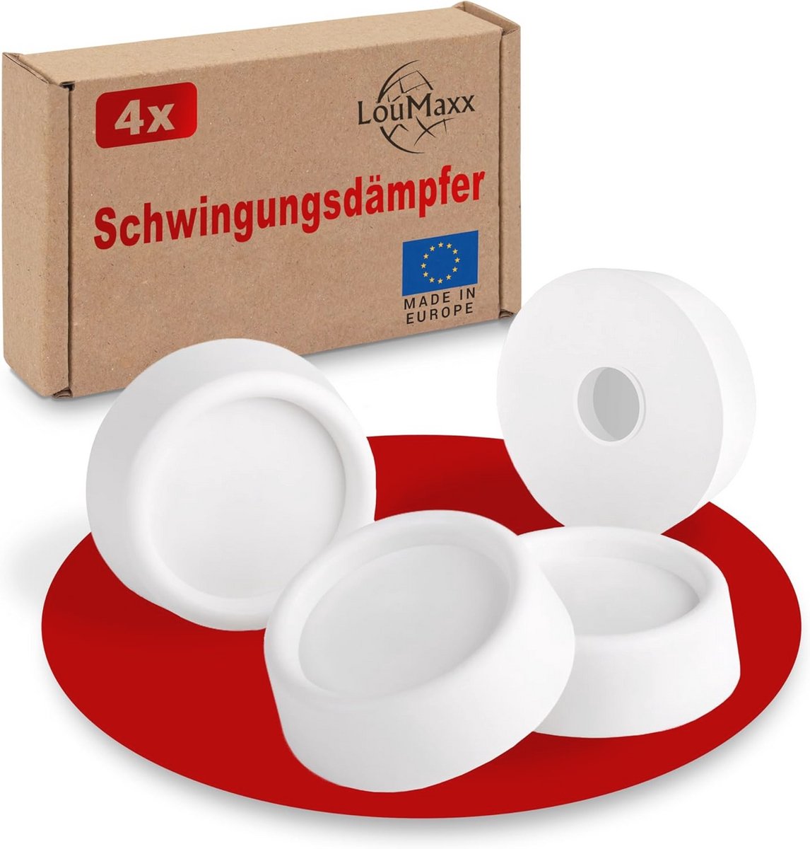 Trillingsdempers voor Wasmachines - Set van 4 Antitrilmatten met Antislipfunctie - Ø 4,5 cm