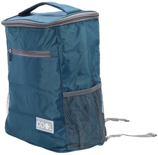 Strand/camping koeltas - Rugtas/rugzak model - 23 x 15 x 36 cm - 2 vakken - blauw van Merkloos — afbeelding 4