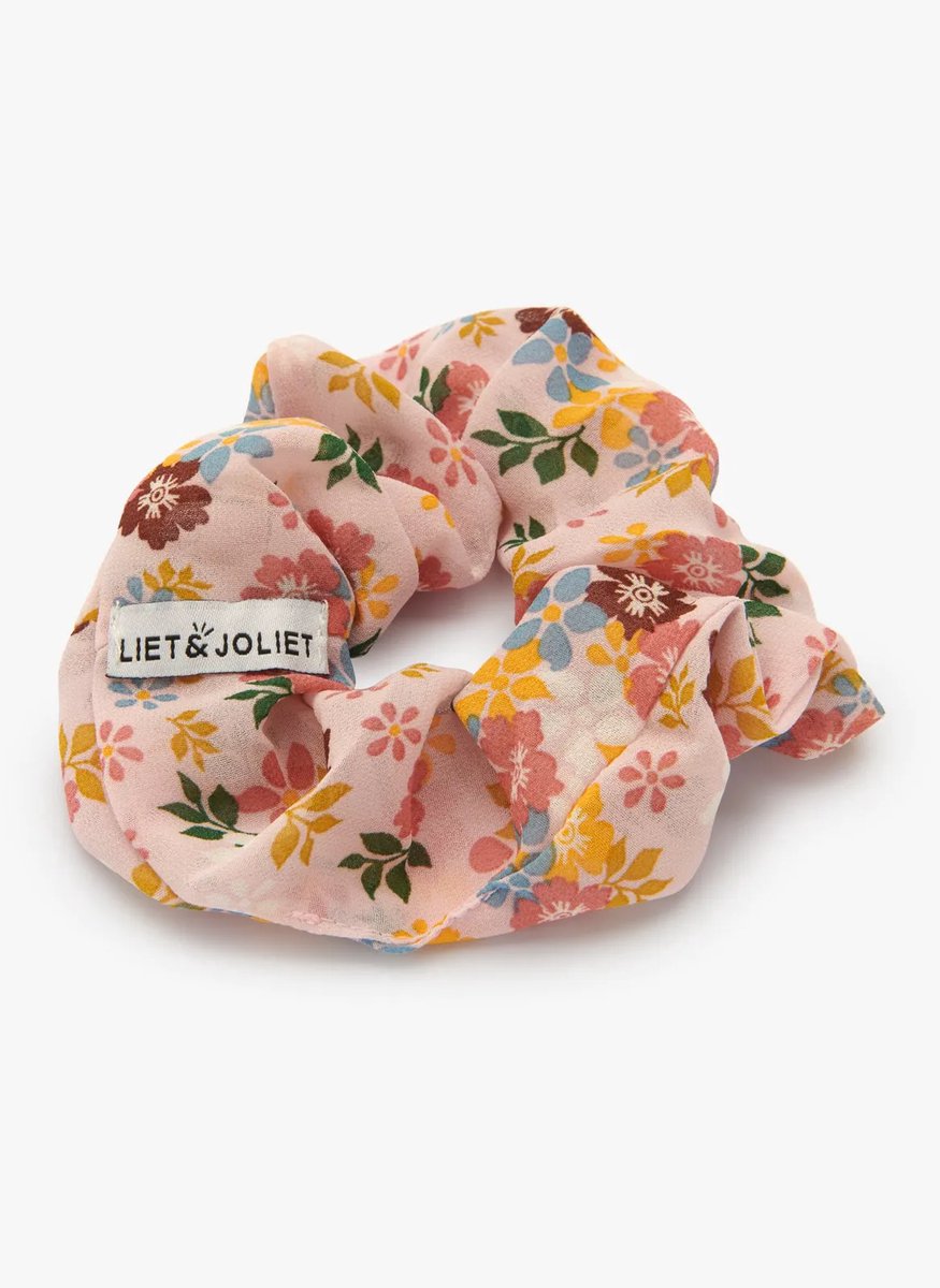 Scrunchie bloemenprint Lilou roze