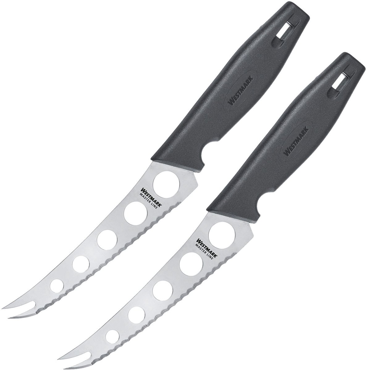 Westmark 2 professionele kaasmessen, lemmet: 13,5 cm, lengte: 25 cm, roestvrij staal/kunststof, Master Line, zwart/zilver, 135622E3