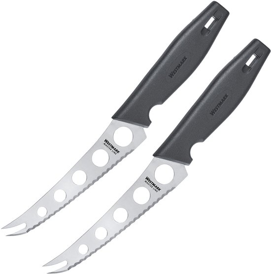 Westmark 2 couteaux à fromage professionnels, lame: 13,5 cm, longueur: 25 cm, acier inoxydable/plastique, Master Line, noir/argent, 135622E3