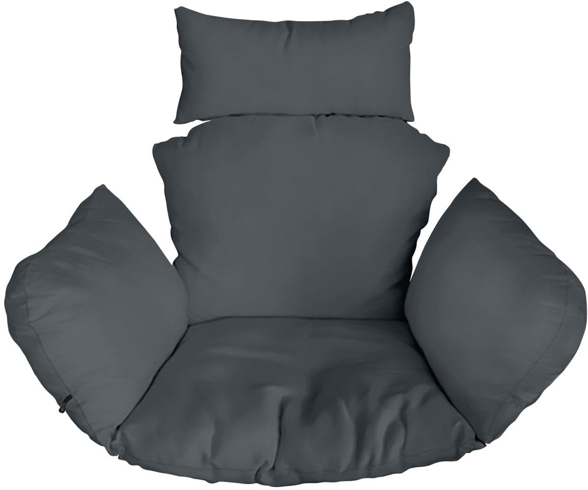 FEROCITY - Hangstoel Kussen - Hangstoelkussen - Tuincocon Kussen - Schommelkussen - Polyester - Grafiet
