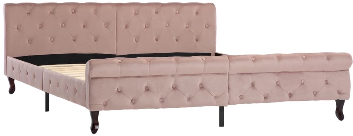Tweepersoonsbed | Dubbelbed | Volwassenenbed | Bedframe fluweel roze 180x200 cm