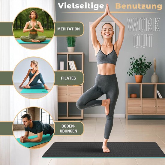Yogamat 183 x 61 x 0,6 cm, Antislip en Duurzaam, Fitness en Gymnastiekmat, Vrij van Schadelijke Stoffen van Yogamat — afbeelding 2