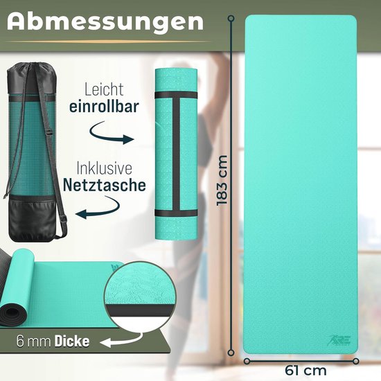 Yogamat 183 x 61 x 0,6 cm, Antislip en Duurzaam, Fitness en Gymnastiekmat, Vrij van Schadelijke Stoffen van Yogamat — afbeelding 4
