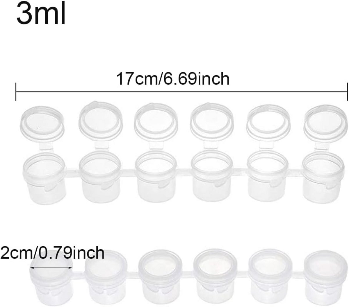 Lege mini kleurpotten en verfbekers met deksel - 10 stuks