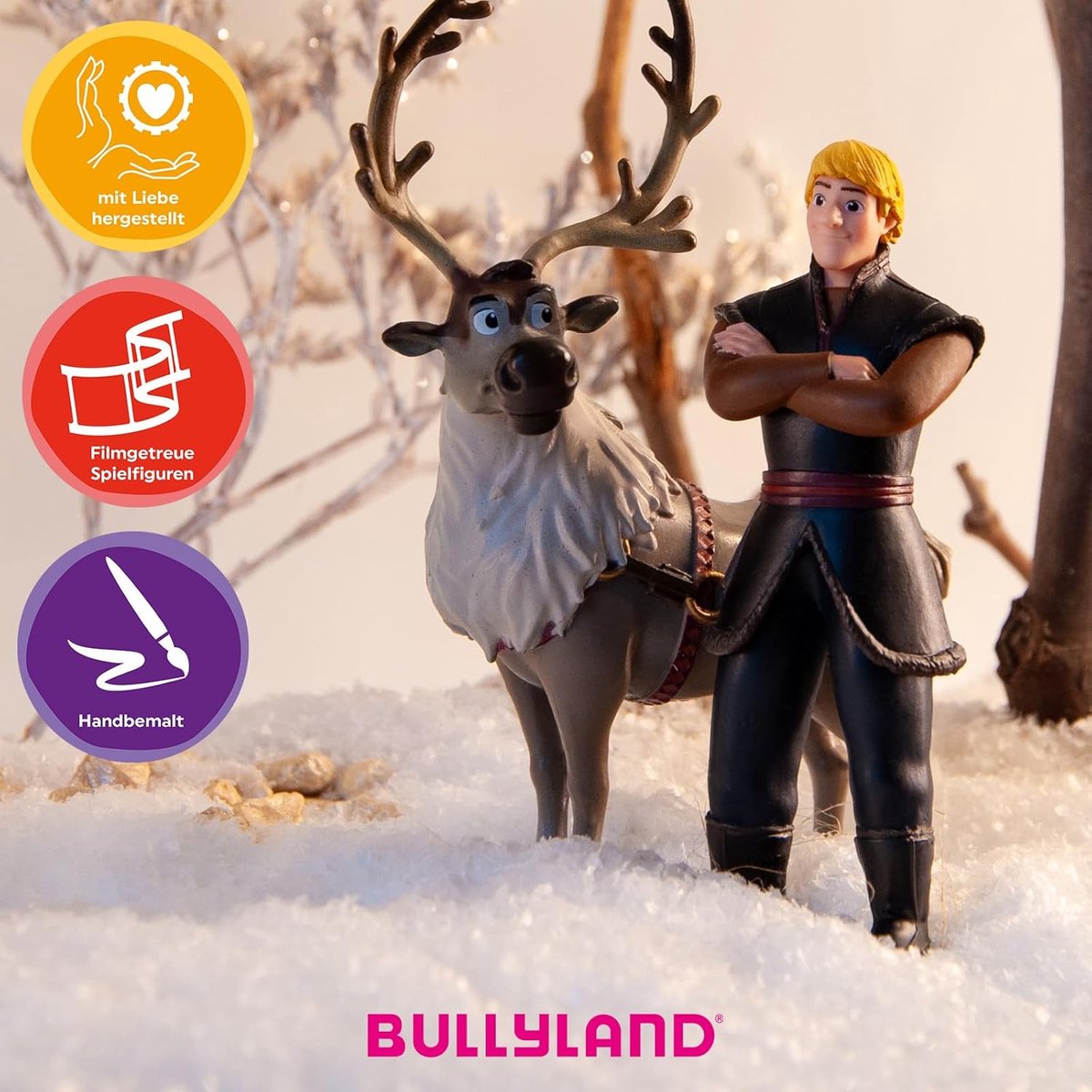Bullyland 13516 – Speelfiguur en verzamelfiguur Kristoff uit Disney Frozen 2, ca. 4 × 10 × 6 cm – levensecht en detailrijk vormgegeven – ideaal als taartfiguur en klein cadeautje voor kinderen vanaf 3 jaar. — afbeelding 3