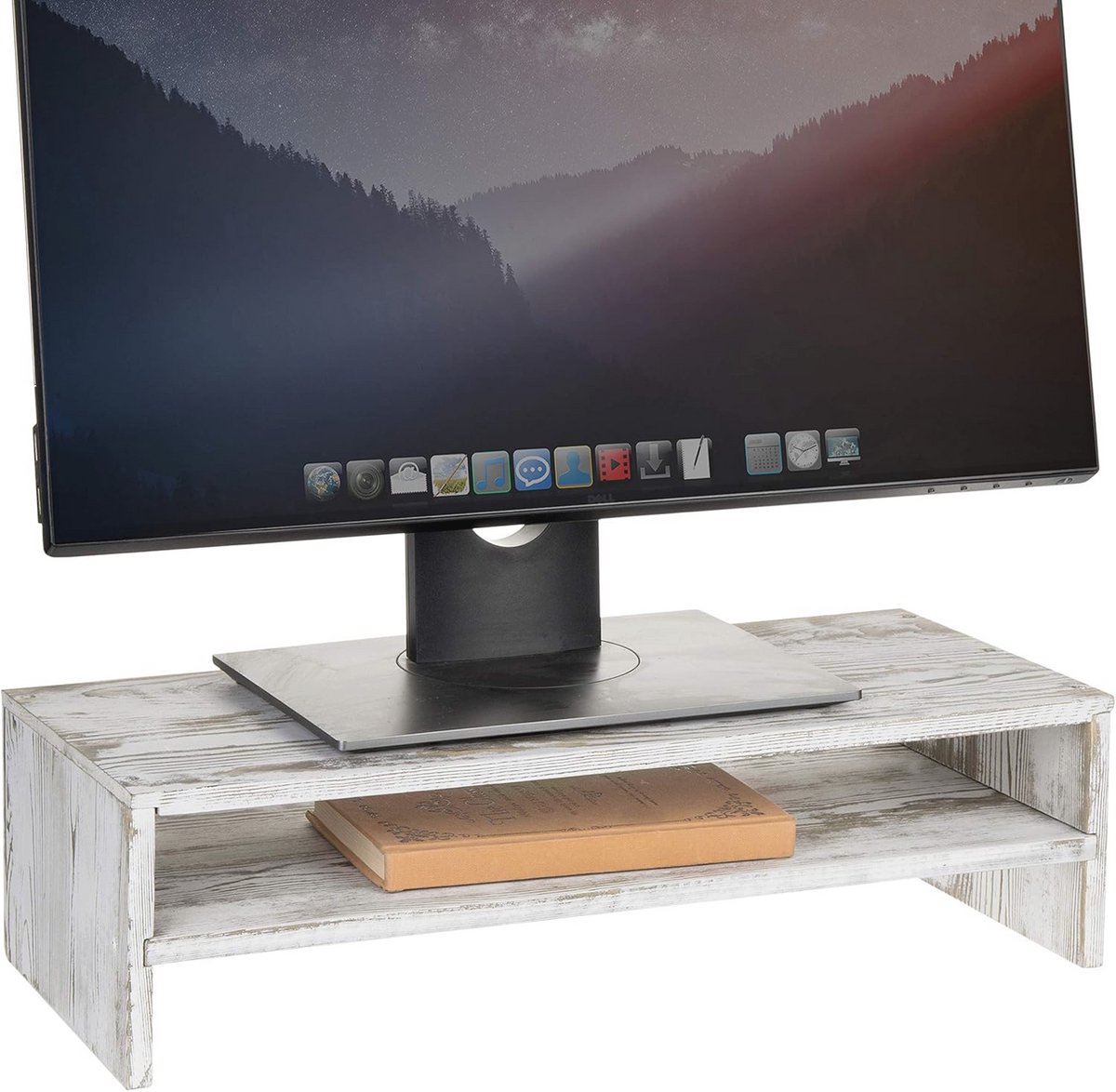 Computermonitor en Laptopverhoger voor Bureau - 2-Tier Houten Opbergplank