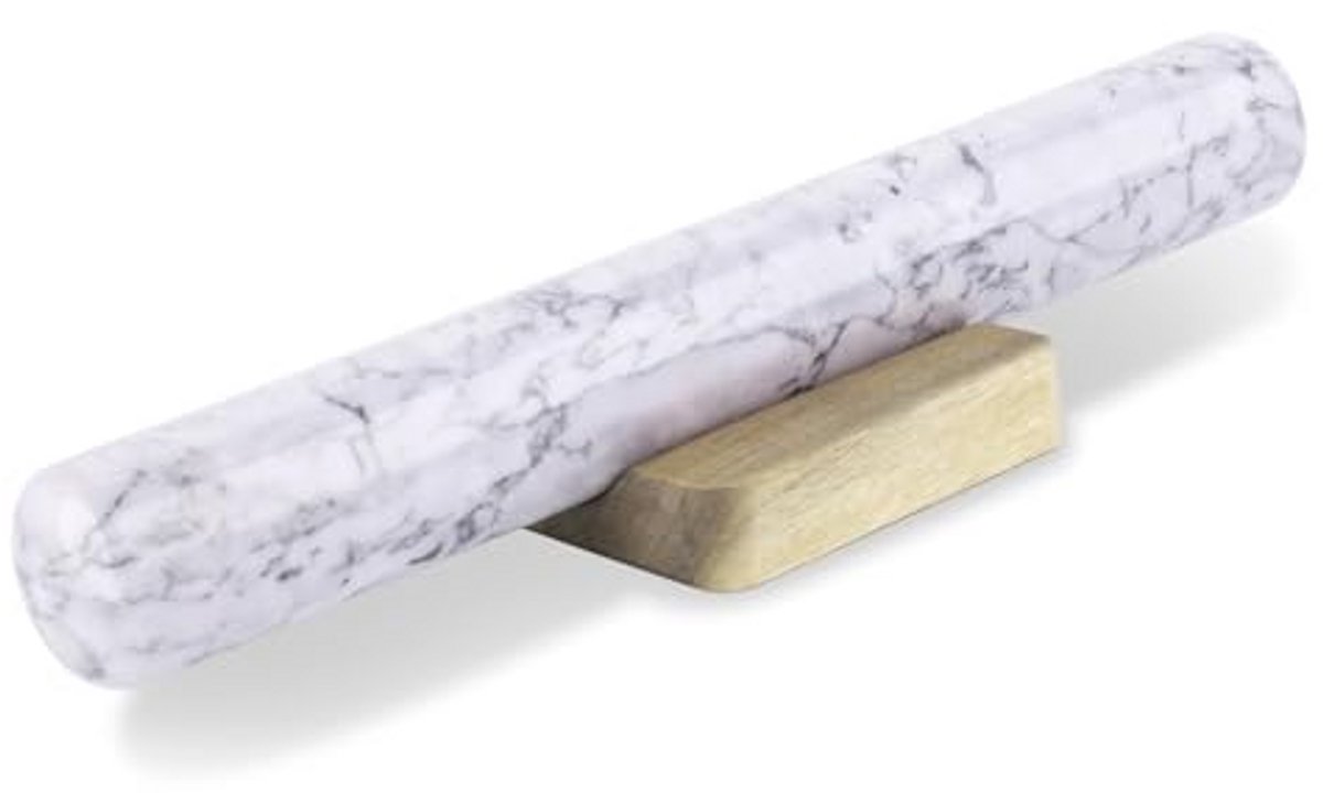 Marmeren deegroller met houten standaard - 12 inch antiaanbak deegroller voor bakken