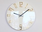 Belanian - Klokken - Wandklokken -grote wandklok, 32 cm spiegel goud, wandklok, cadeau, wand decor, moderne klok, moderne wandklok, unieke wandklokken, cadeau