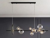 Hanglamp Industrieel - Bubble lamp - Zwart - 120 cm - Sputnik lamp - Kroonluchter - 10 Lichtbollen - Led ring lamp - Design Lamp - Glazen bollen - Eetkamer Lamp - Woonkamer Lamp - Slaapkamer 