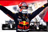 JJ-Art (Glas) | Max Verstappen finish Zandvoort 2021 in race met Lewis Hamilton en Nederlandse vlag | F1, Formule 1 Honda Red Bull auto, sport, rook, vuurwerk | Foto-schilderij-glasschilderij