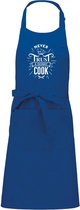 Mijncadeautje - Luxe schort - Never trust a skinny cook - royaal blue