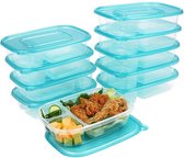 Boîtes de Prep de repas - Boîte à lunch - Set de 10 Boîtes de conservation - Va au micro-ondes, au congélateur et au lave-vaisselle - Sans BPA -