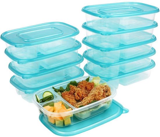 Boîtes de Prep de repas - Boîte à lunch - Set de 10 Boîtes de