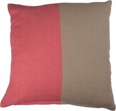 Hoyz | Kussen Shanti Half Half Roze | 45 X 45 | Sierkussen Voor Woonkamer Of Slaapkamer