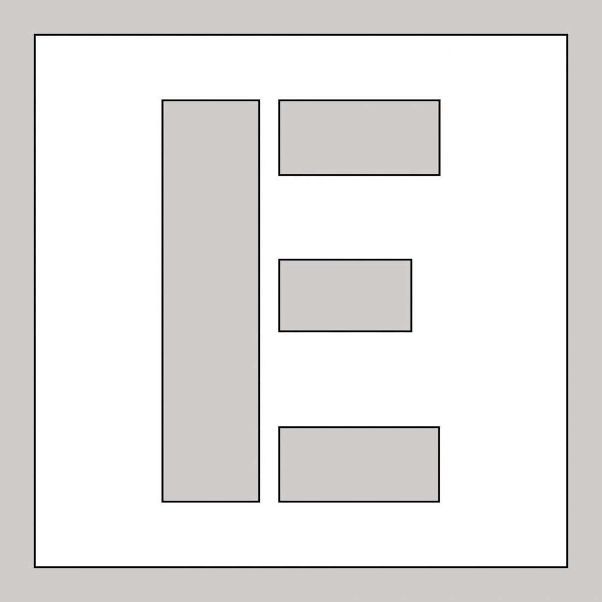 Sjabloon Letter E 500 X 500 Mm Bol