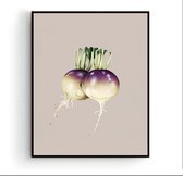 Poster UI Grijs Groente / Fruit Poster Handgetekend - Keuken - Muurdecoratie - 40x30cm - PosterCity