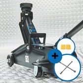 Datona® Wielwisselpakket krik en kruissleutel en wielkeg - Mat Zwart
