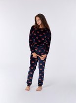 Woody pyjama meisjes/dames - donkerblauw met camera all-over print - 212-2-YPE-V/948 - maat 116