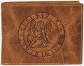 Greenburry - Vintage Lederen Heren Portefeuille Met Maagd Sterrenbeeld