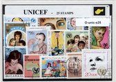 Unicef – Luxe postzegel pakket (A6 formaat) : collectie van 25 verschillende postzegels van Unicef – kan als ansichtkaart in een A6 envelop - authentiek cadeau - kado - geschenk -