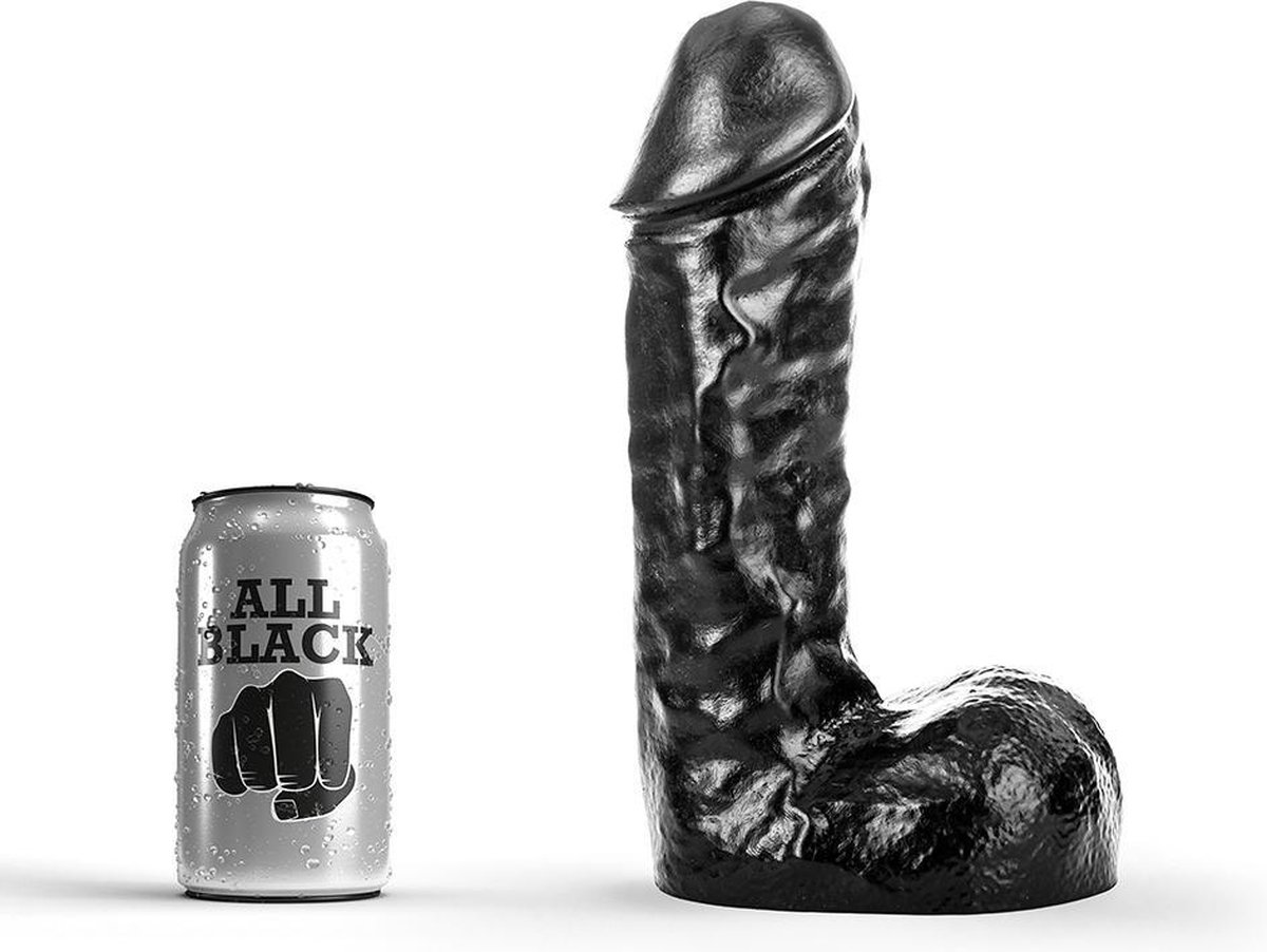 Goedkoopste All Black Klassieke Dildo 24,5 x 6 cm - zwart