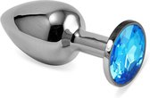 LOVETOY - Butt Plug Silver Rosebud Classic With Blue Jewel Size S