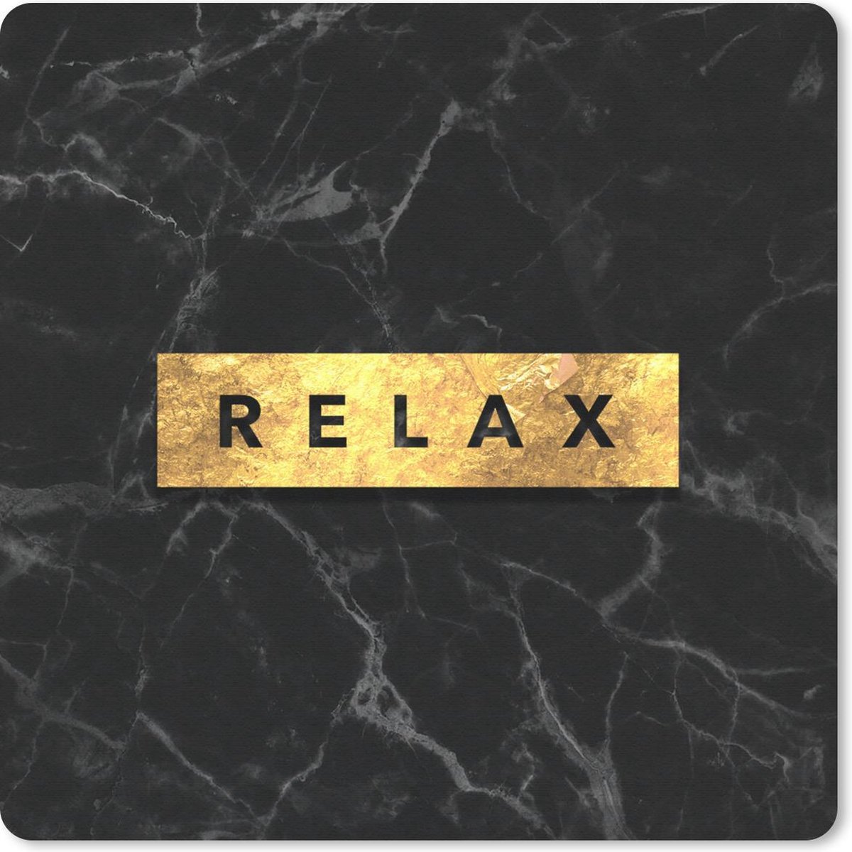 Muismat 30x30 cm - Mousepad Quote - Relax - Marmer print - Muismatten