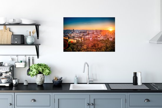 Poster Sunset in Vienna 90x60 cm - Tirage photo sur Poster (décoration murale salon / chambre) / Poster Villes
