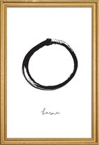 JUNIQE - Poster met houten lijst Karma cirkel -30x45 /Wit & Zwart