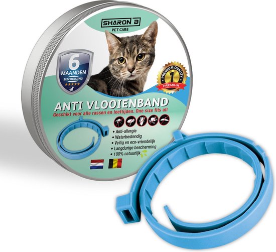 Vlooienband voor katten Lichtblauw | 100% natuurlijk | Geen pesticiden | | bol.com
