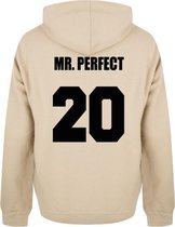 MR & MRS PERFECT couple hoodies beige (MR - maat M) | Gepersonaliseerd met datum | Matching hoodies | Koppel hoodies