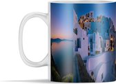 Mok - Vissersdorp Oia bij Santorini Griekenland met zonsopkomst - 350 ml - Beker