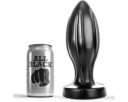 All Black - Grote Buttplug met Groeven - 21 cm - Zwart