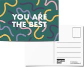 Studio Emo - 2 stuks - You are the best ansichtkaart - Kaart bedankt kaart motiverende tekst - A6 kleurrijke print
