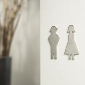 Tiger Deurschildjes Man & Vrouw - RVS geborsteld - Plakkertjes - 8,2 x 4cm - Pictogram - Plaatjes - WC bordjes