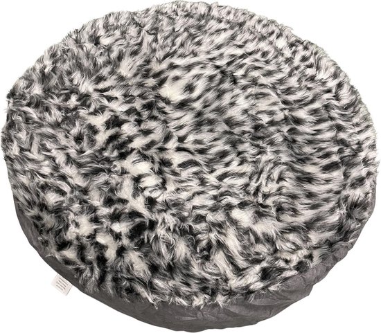 Adori Kussen Rond Mila - Kattenbed - Ø60x12 cm Grijs Print