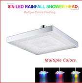 TBG™ Douchekop - LED Regendouche - Vierkante Douchekop - Automatisch Kleurveranderende - Temperatuursensor - Douchekop - voor Badkamer - Multiple Color