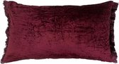 Hoyz | Crushed Velvet Fringes Bordo Kussen | 30 X 50