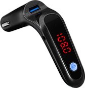 Bluetooth Carkit MP3-speler FM Transmitter zender Draadloze radio - adapter USB-oplader Universeel - zwart