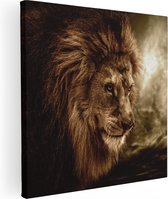 Artaza Canvas Schilderij Leeuw - Leeuwenkop - 50x50 - Foto Op Canvas - Canvas Print