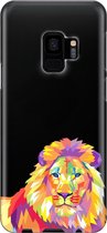 Samsung Galaxy S9 Telefoonhoesje - Extra Stevig Hoesje - 2 lagen bescherming - Met Dierenprint - Leeuw - Oranje
