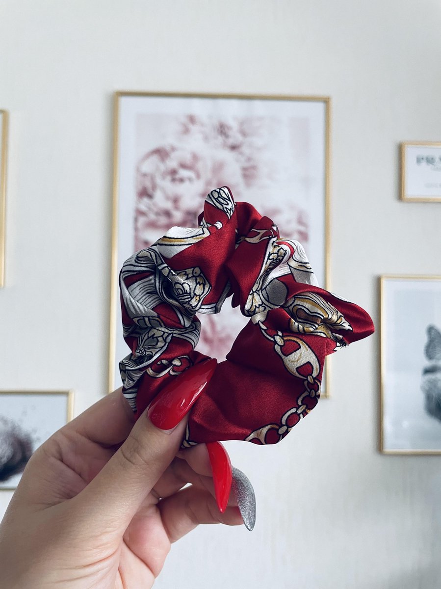 Scrunchie met print | rood